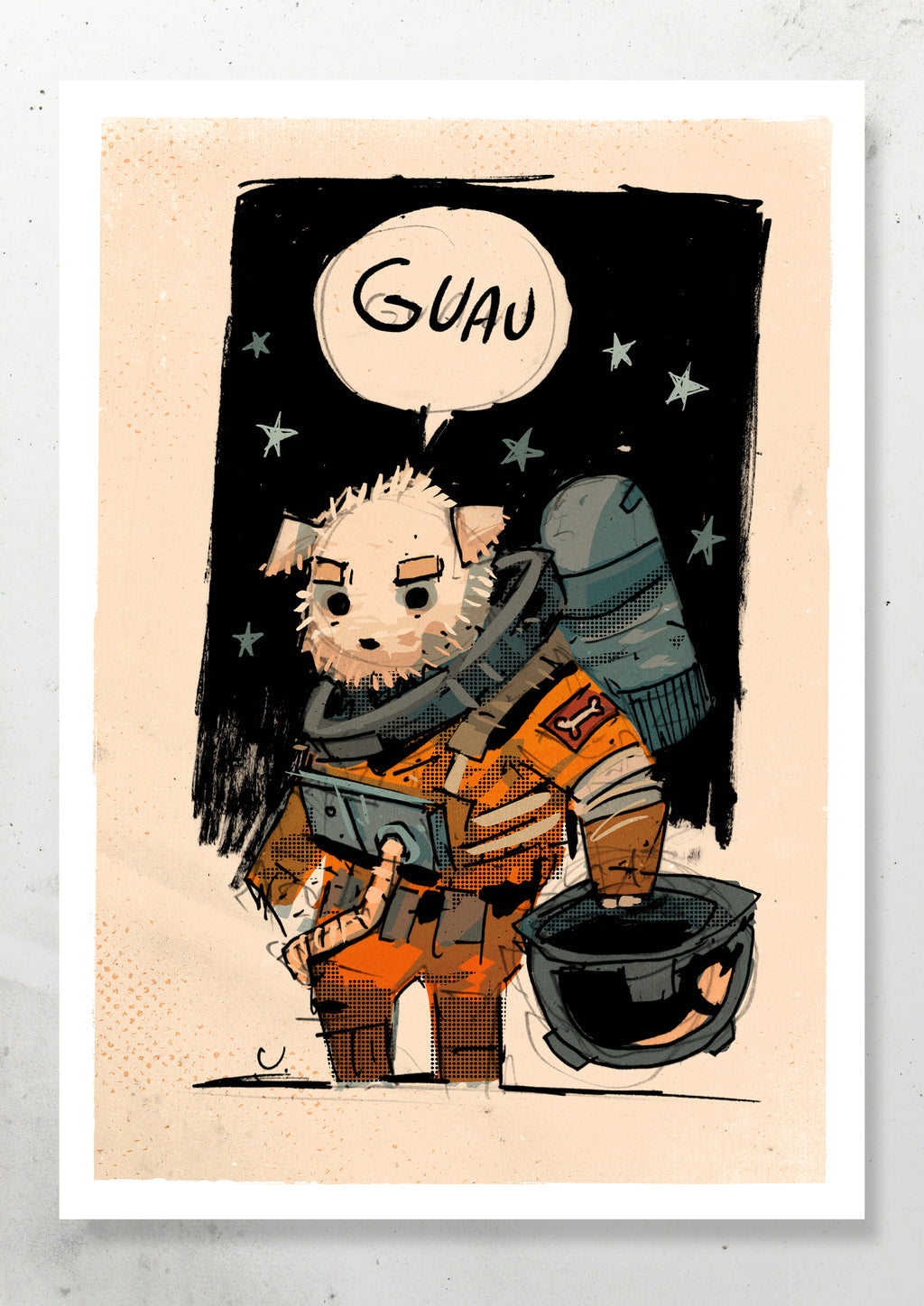 SPACE DOG PRINT