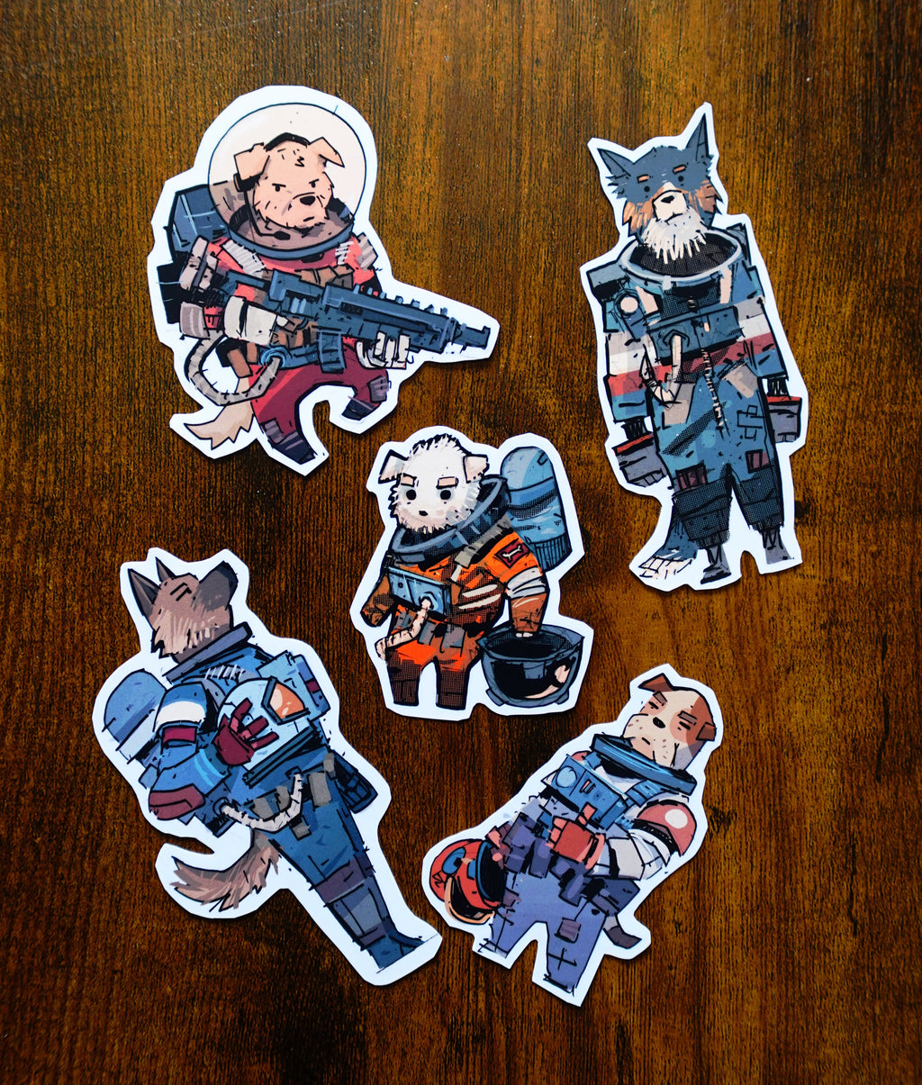 Space Dog Stickers