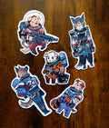 Space Dog Stickers